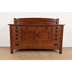 Limbert Antique Mission Oak Arts & Crafts Sideboard Buffet, Newly Refinished