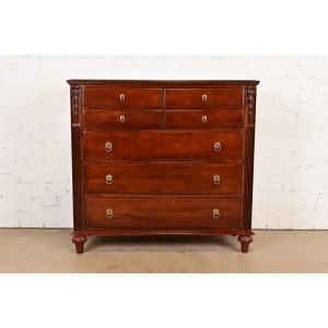 Ethan Allen British Colonial Carved Maple Chest of Drawers