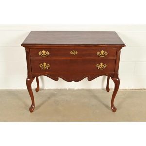 Queen Anne Carved Mahogany Lowboy Dresser or Console Table