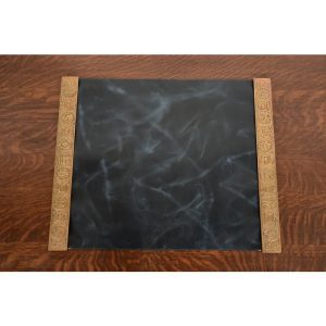 Tiffany Studios New York Zodiac Bronze Blotter Ends With Leather Desk Blotter