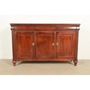 Ethan Allen British Colonial Carved Maple Sideboard Credenza or Bar Cabinet