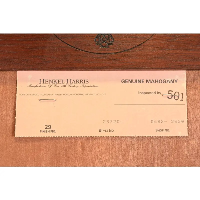 Henkel Harris Georgian Carved Mahogany Lighted Breakfront Bookcase Cabinet - Image 18