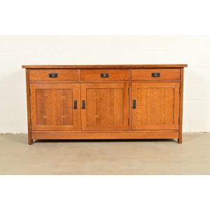 L. & J. G. Stickley Mission Oak Arts & Crafts Sideboard or Bar Cabinet
