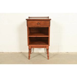 Stickley Brothers Antique Regency Solid Birch Faux Bamboo Nightstand, Newly Refinished