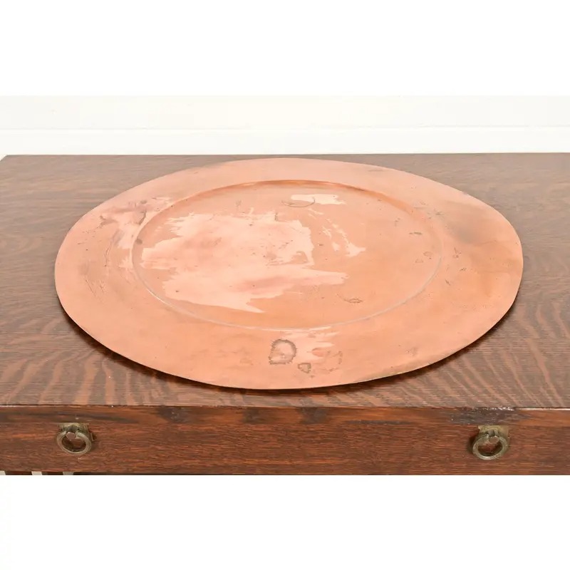 Arthur Cole for Avon Coppersmith Arts & Crafts Large Copper Serving Tray, 1930s - Image 2