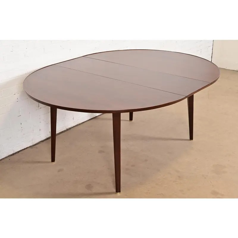 Edward Wormley for Dunbar Mid-Century Modern Walnut Extension Dining Table, Newly Refinished - Image 2