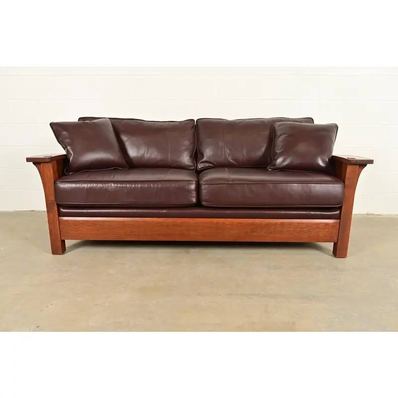 L. & J. G. Stickley Mission Oak Arts & Crafts Sofa - Image 2