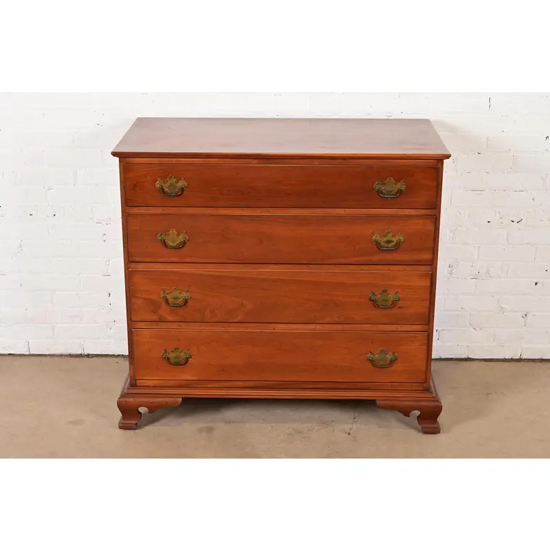 Stickley Georgian Solid Cherry Wood Four-Drawer Chest of Drawers, Circa 1950s - Image 2