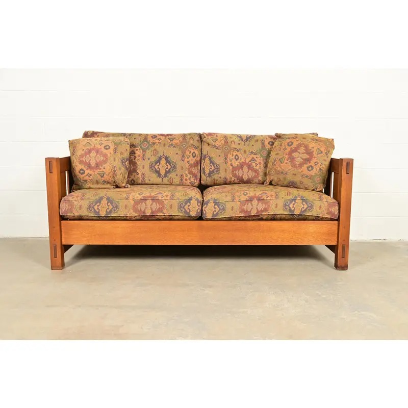 Stickley Mission Oak Arts & Crafts Settle Sofa - Image 2