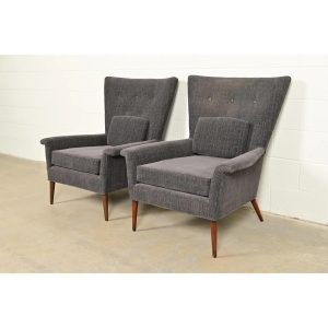 Paul McCobb Planner Group Mid-Century Modern Upholstered Lounge Chairs, Pair