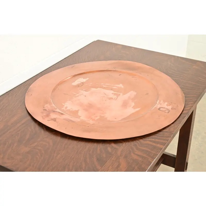 Arthur Cole for Avon Coppersmith Arts & Crafts Large Copper Serving Tray, 1930s - Image 3