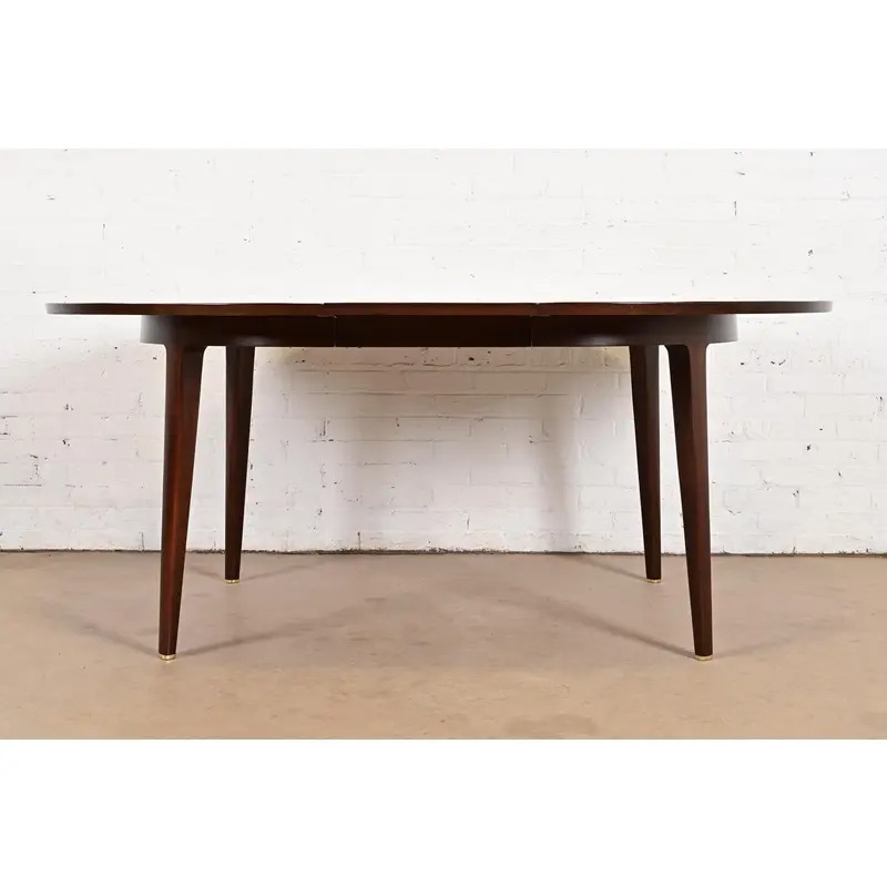 Edward Wormley for Dunbar Mid-Century Modern Walnut Extension Dining Table, Newly Refinished - Image 3