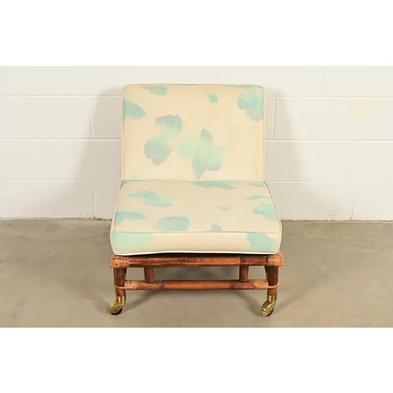 John Wisner for Ficks Reed Mid-Century Hollywood Regency Bamboo Rattan Lounge Chair, 1950s - Image 3