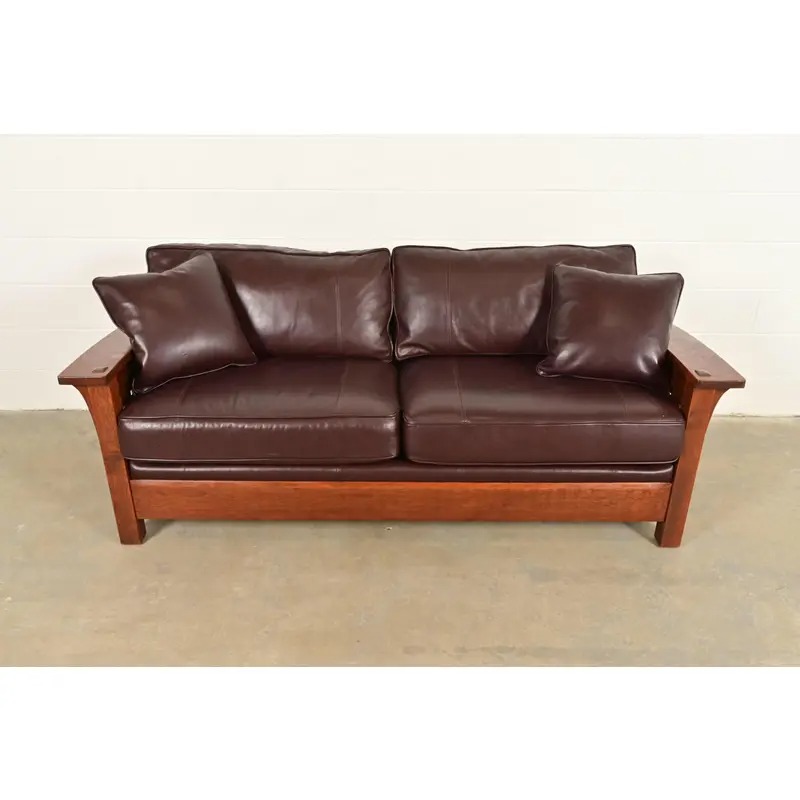 L. & J. G. Stickley Mission Oak Arts & Crafts Sofa - Image 3