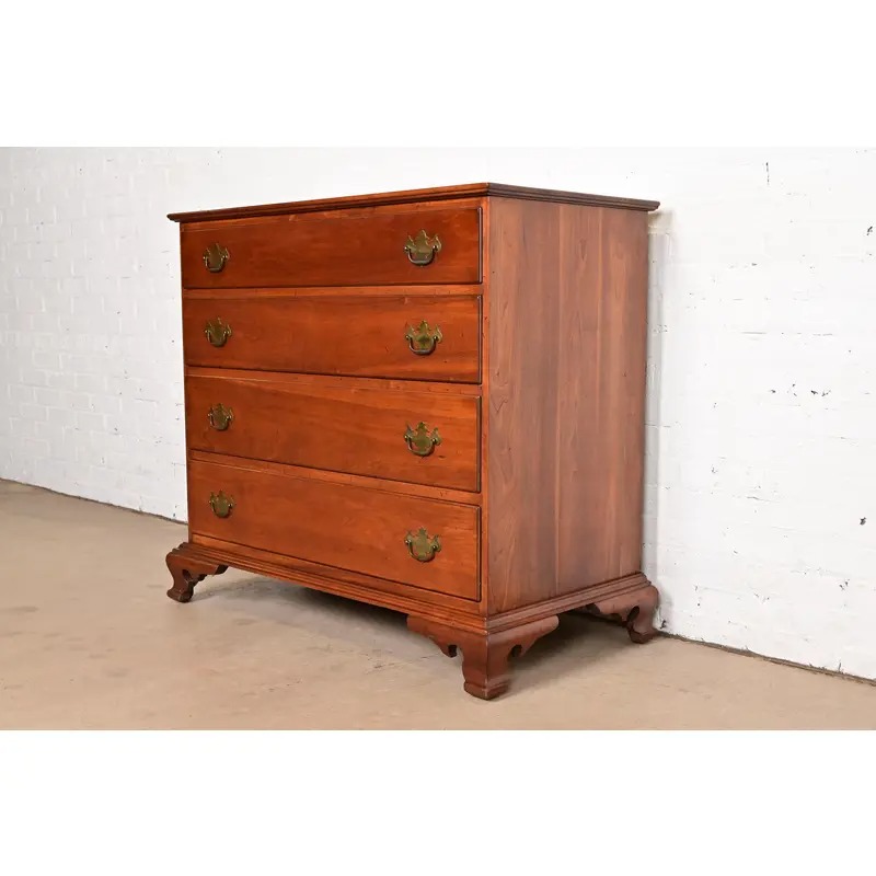 Stickley Georgian Solid Cherry Wood Four-Drawer Chest of Drawers, Circa 1950s - Image 3