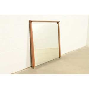 John Van Koert for Drexel Profile Mid-Century Modern Sculpted Walnut Wall Mirror, 1961
