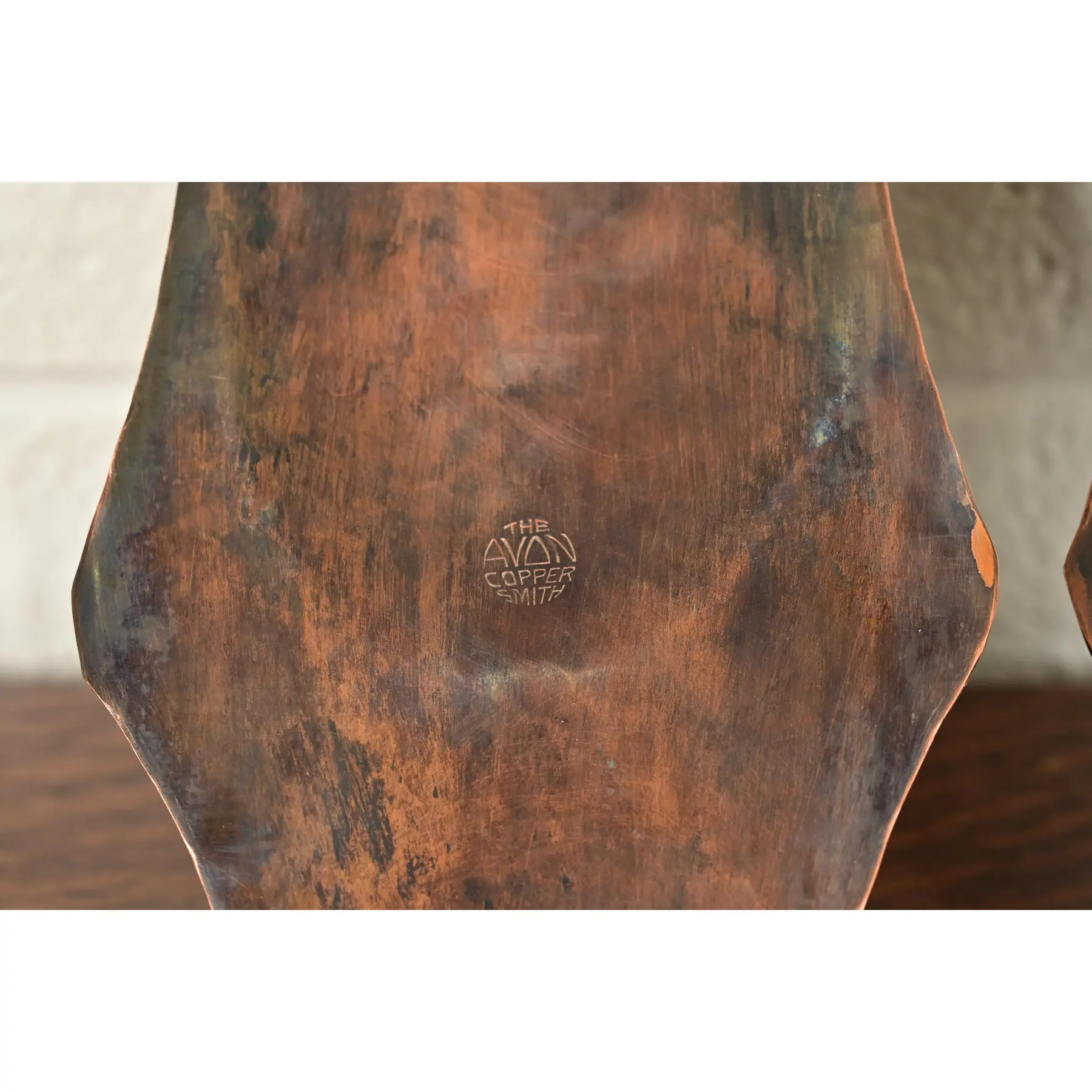 Arthur Cole for Avon Coppersmith Arts & Crafts Hammered Copper Candle Wall Sconces, Pair - Image 9