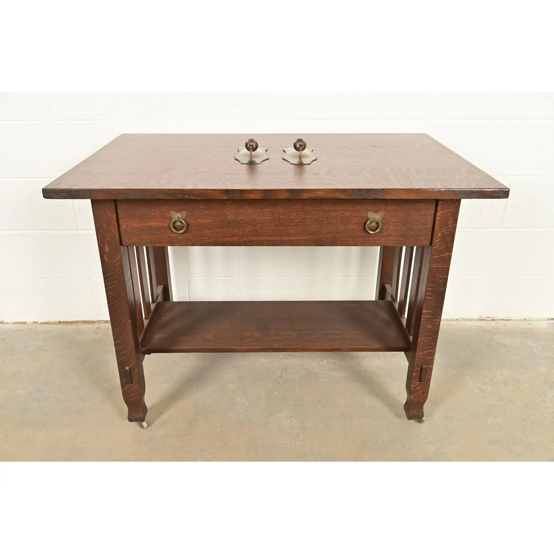 Arthur Cole for Avon Coppersmith Arts & Crafts Hammered Copper Candle Wall Sconces, Pair - Image 10