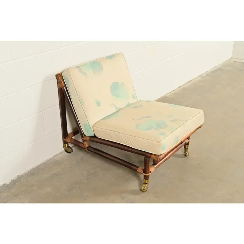 John Wisner for Ficks Reed Mid-Century Hollywood Regency Bamboo Rattan Lounge Chair, 1950s - Image 4