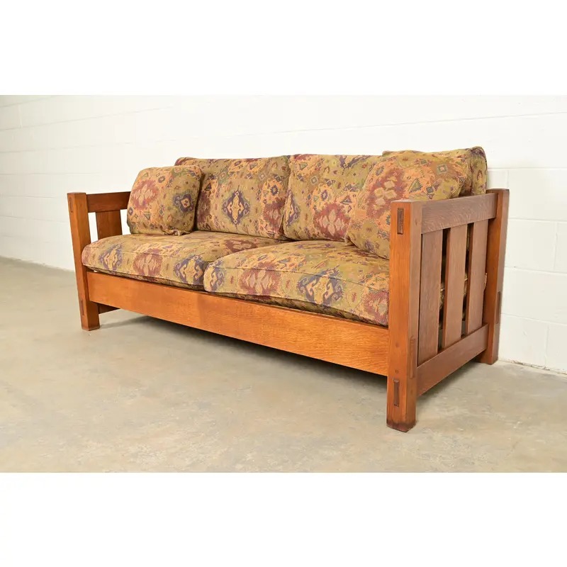 Stickley Mission Oak Arts & Crafts Settle Sofa - Image 4