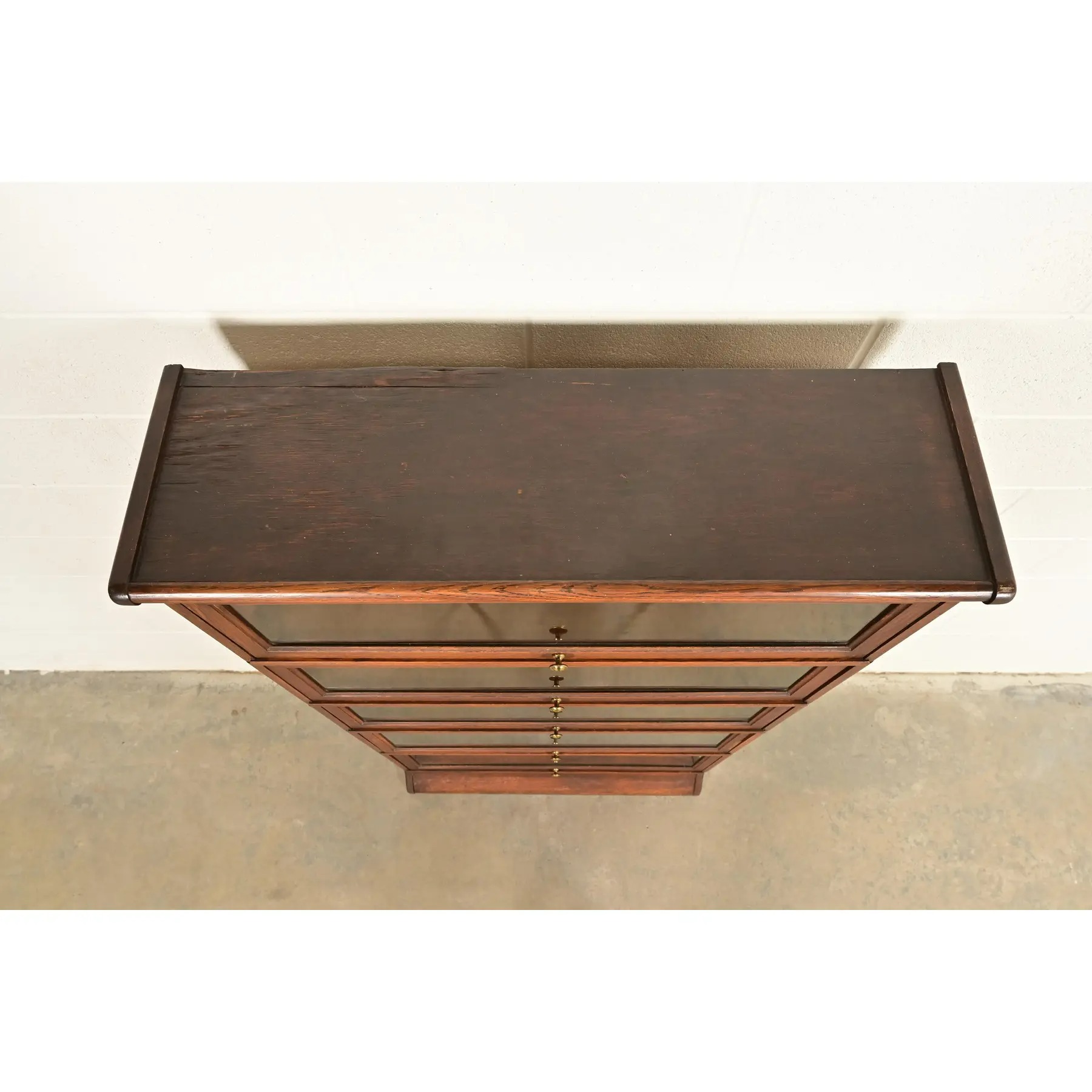 Antique Mission Oak Arts & Crafts Viking Five-Stack Barrister Bookcase, Circa 1900 - Image 9