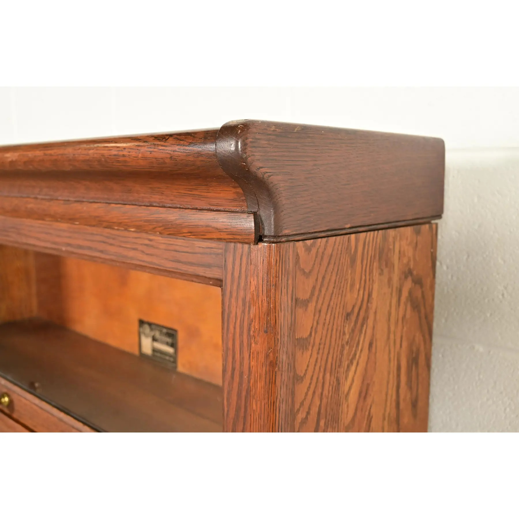 Antique Mission Oak Arts & Crafts Viking Five-Stack Barrister Bookcase, Circa 1900 - Image 6