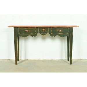 French Country Green Painted Maple Console Table or Entry Table by Virginia House