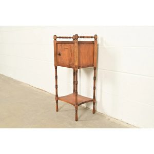 Stickley Brothers Style Antique Arts & Crafts Carved Walnut Smoker's Stand, Circa 1900