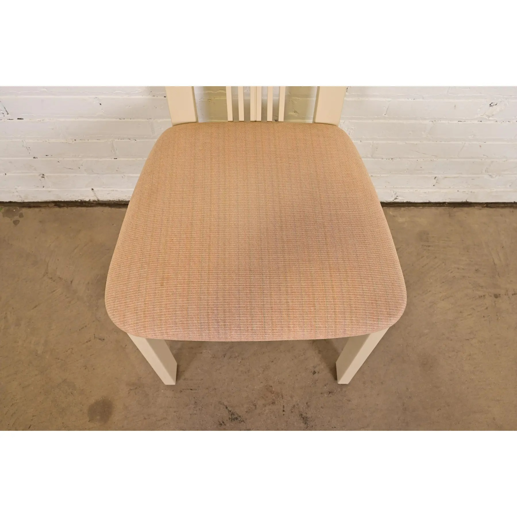 Italian Modern Cream Lacquered High Back Dining Chairs, Set of Six - Image 7