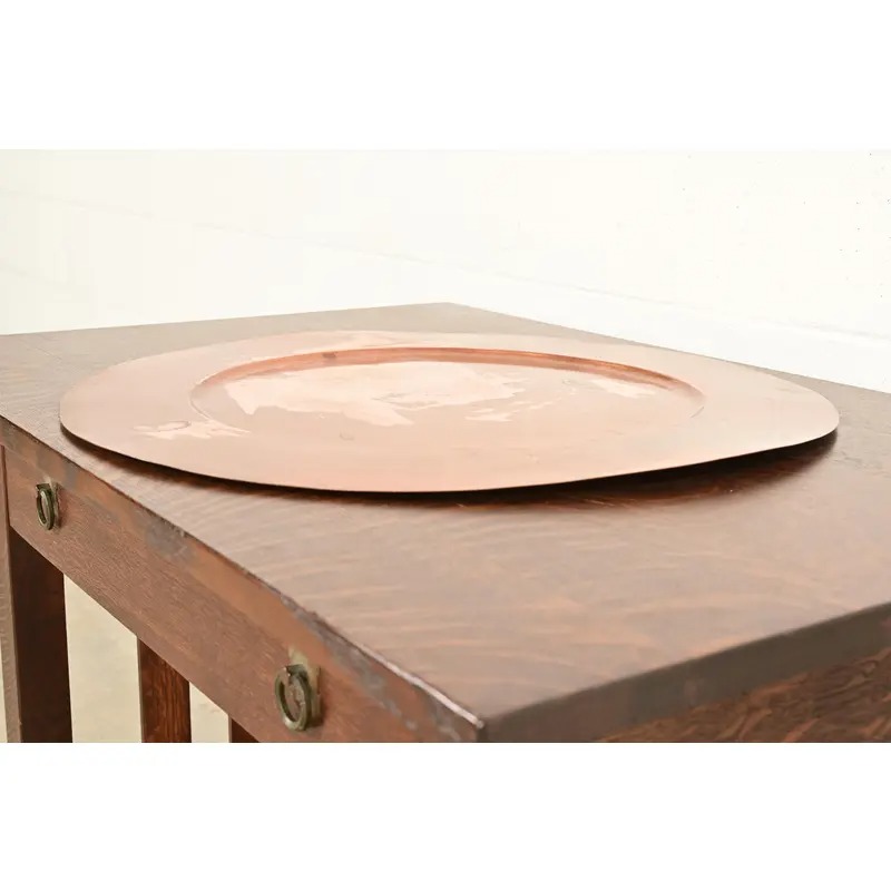 Arthur Cole for Avon Coppersmith Arts & Crafts Large Copper Serving Tray, 1930s - Image 5