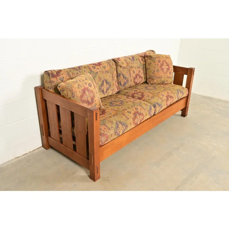 Stickley Mission Oak Arts & Crafts Settle Sofa - Image 5