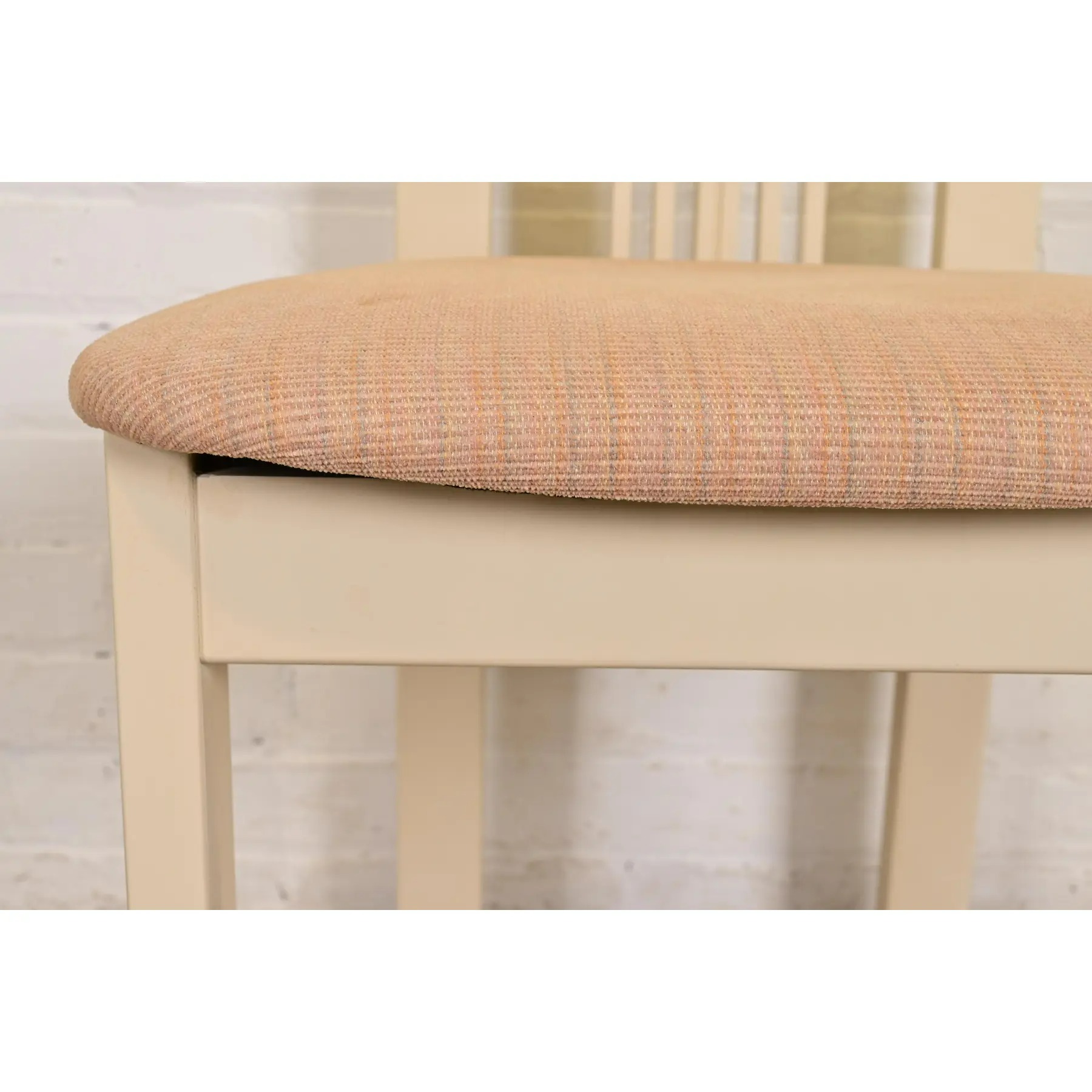 Italian Modern Cream Lacquered High Back Side Chairs or Dining Chairs, Pair - Image 9