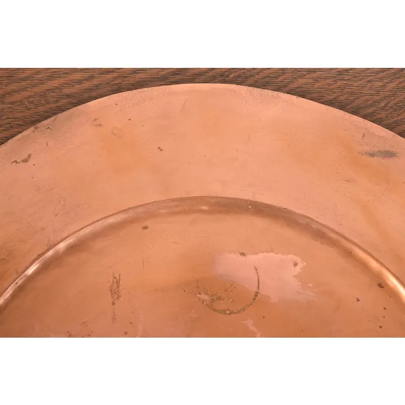 Arthur Cole for Avon Coppersmith Arts & Crafts Large Copper Serving Tray, 1930s - Image 6