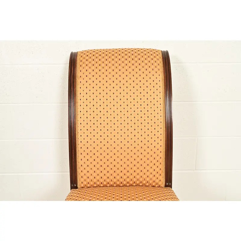 Baker Furniture Style Regency Carved Mahogany and Gold Gilt Dining Chairs, Set of Four - Image 6