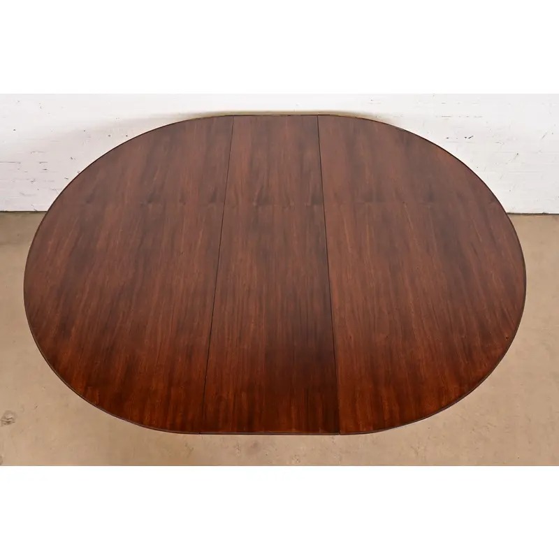 Edward Wormley for Dunbar Mid-Century Modern Walnut Extension Dining Table, Newly Refinished - Image 6