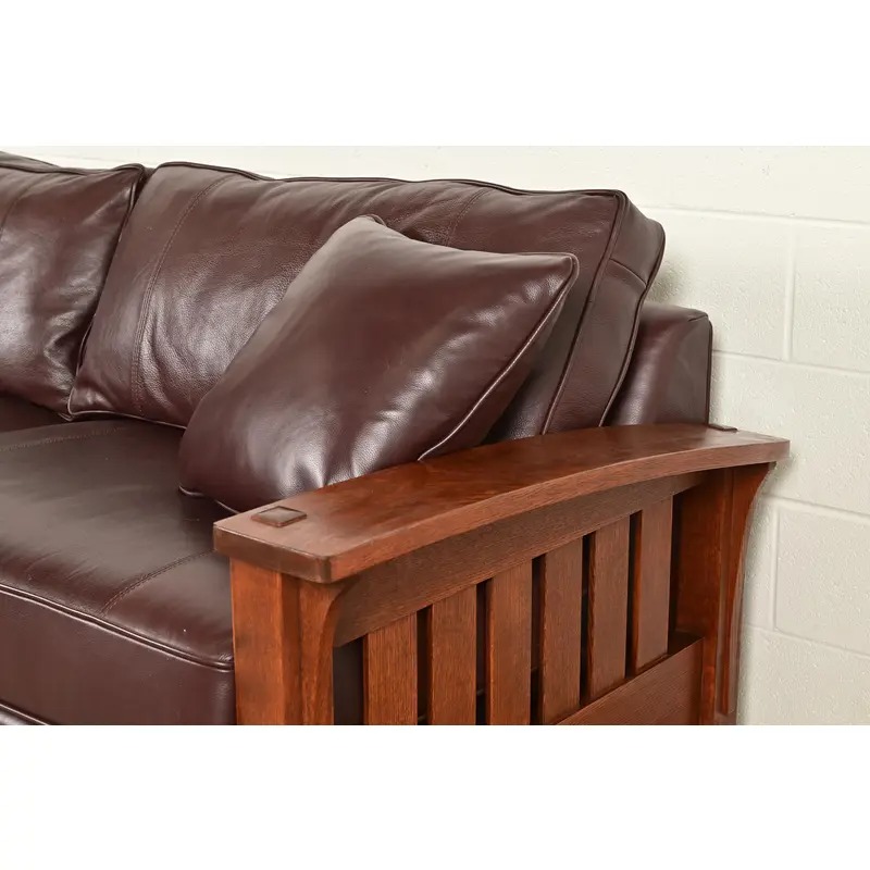 L. & J. G. Stickley Mission Oak Arts & Crafts Sofa - Image 6