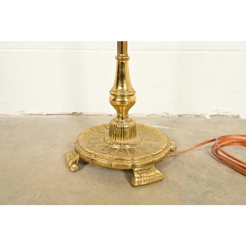 Antique Art Nouveau Brass Bridge Arm Floor Lamp - Image 7