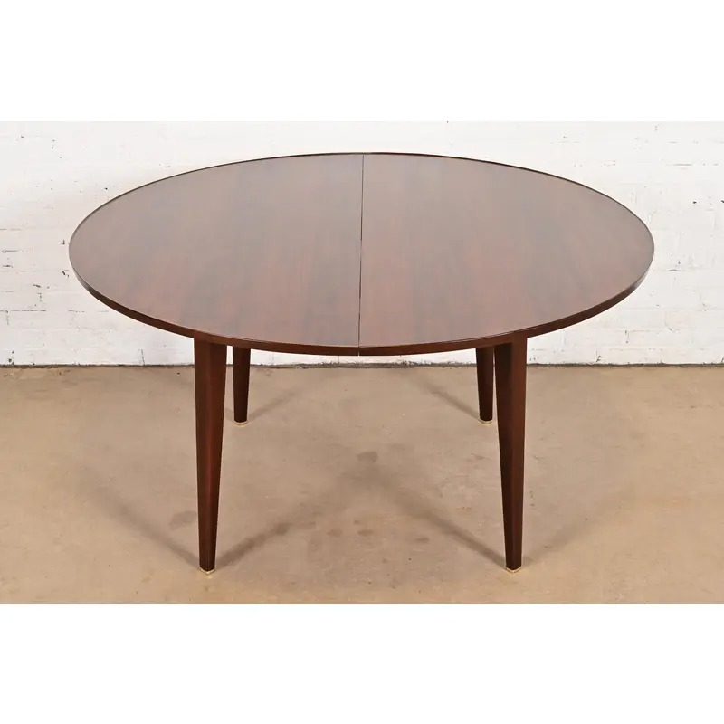 Edward Wormley for Dunbar Mid-Century Modern Walnut Extension Dining Table, Newly Refinished - Image 7