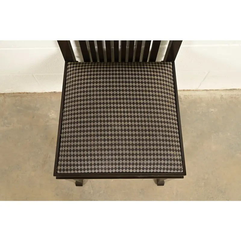 Frank Lloyd Wright for Cassina Arts & Crafts Dark Cherry Wood Dining Chairs, Set of Six - Image 7