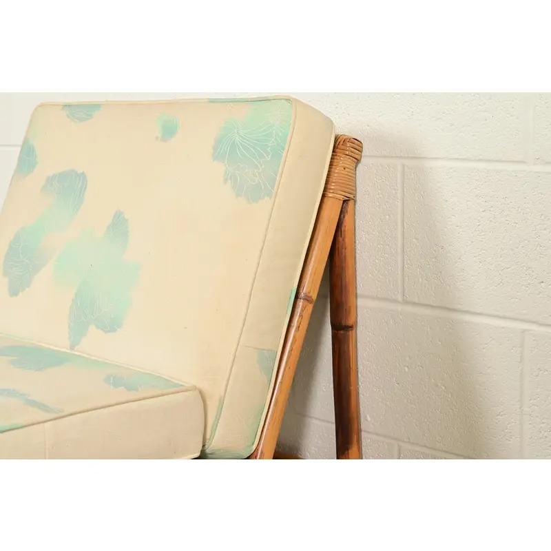 John Wisner for Ficks Reed Mid-Century Hollywood Regency Bamboo Rattan Lounge Chair, 1950s - Image 7