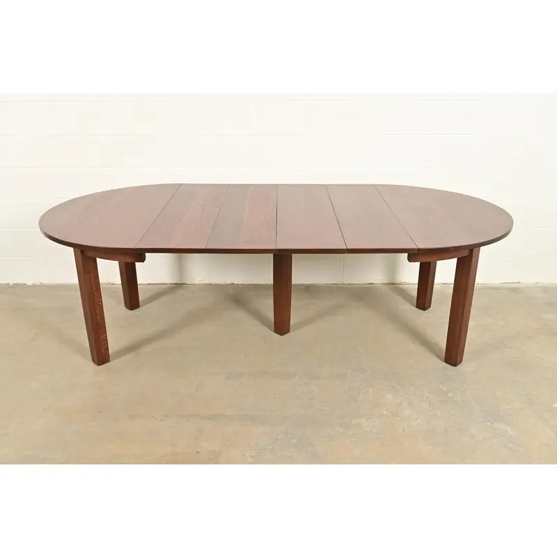 L. & J. G. Stickley Antique Mission Oak Arts & Crafts Extension Dining Table, Newly Refinished - Image 7