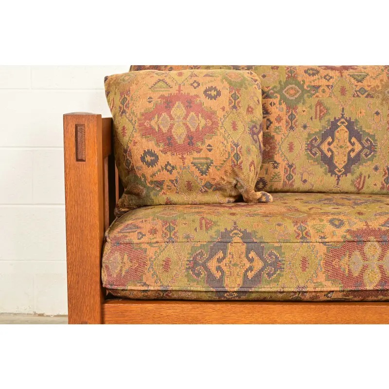 Stickley Mission Oak Arts & Crafts Settle Sofa - Image 7