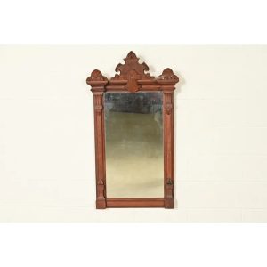 Herter Brothers Style Antique Victorian Eastlake Carved Walnut Wall Mirror, Circa 1880s