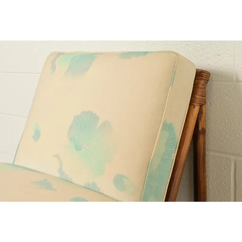 John Wisner for Ficks Reed Mid-Century Hollywood Regency Bamboo Rattan Lounge Chair, 1950s - Image 8