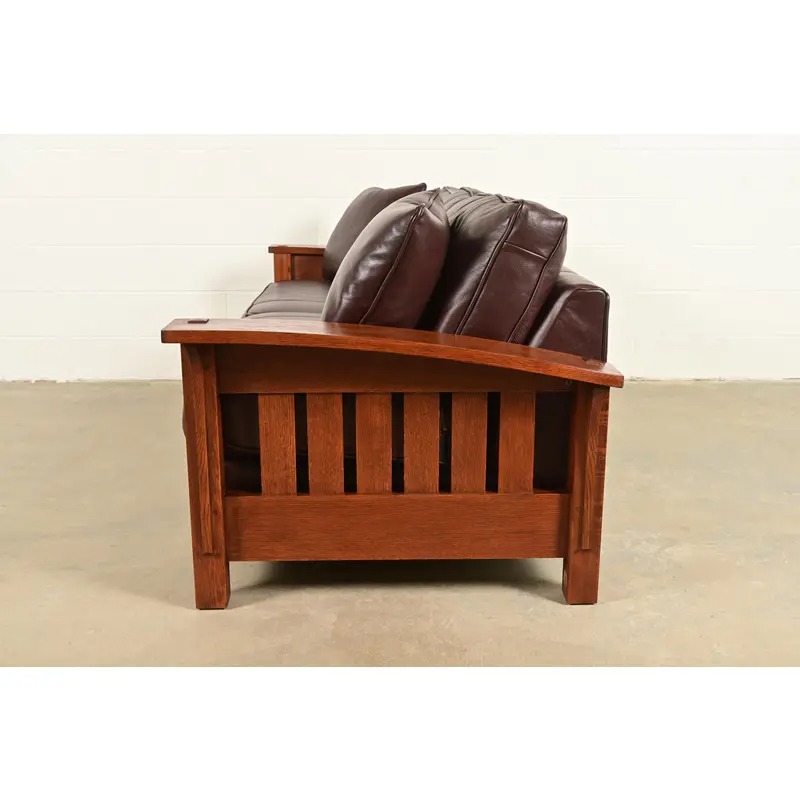 L. & J. G. Stickley Mission Oak Arts & Crafts Sofa - Image 8