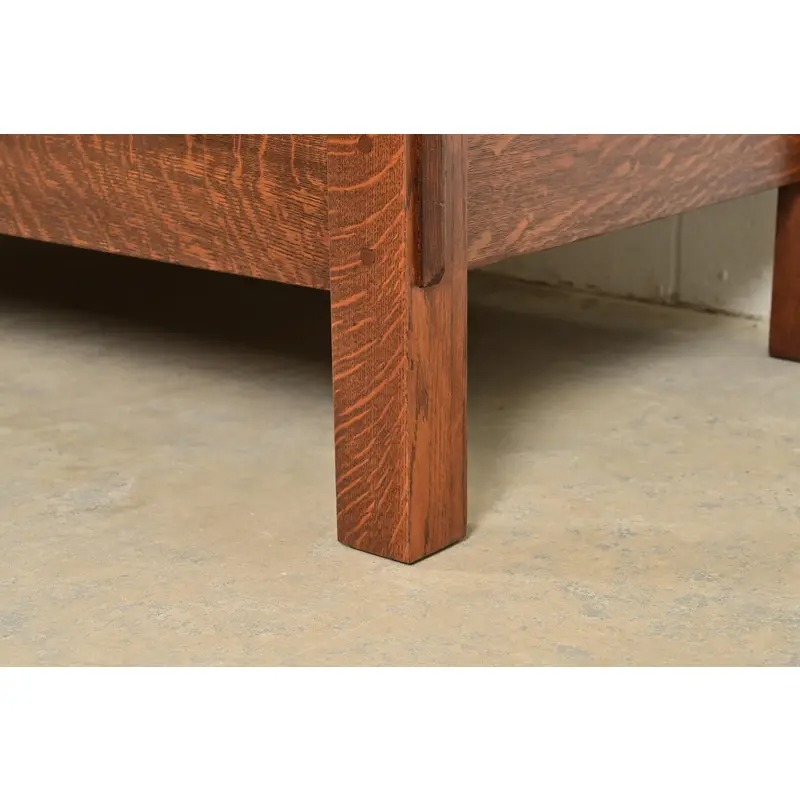 Stickley Brothers Antique Mission Oak Arts and Crafts Settle Sofa, Fully Restored - Image 8