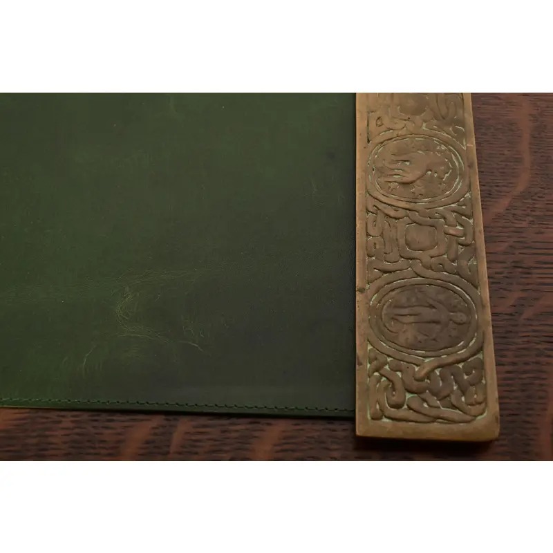 Tiffany Studios New York Zodiac Bronze Blotter Ends With Leather Desk Blotter - Image 8