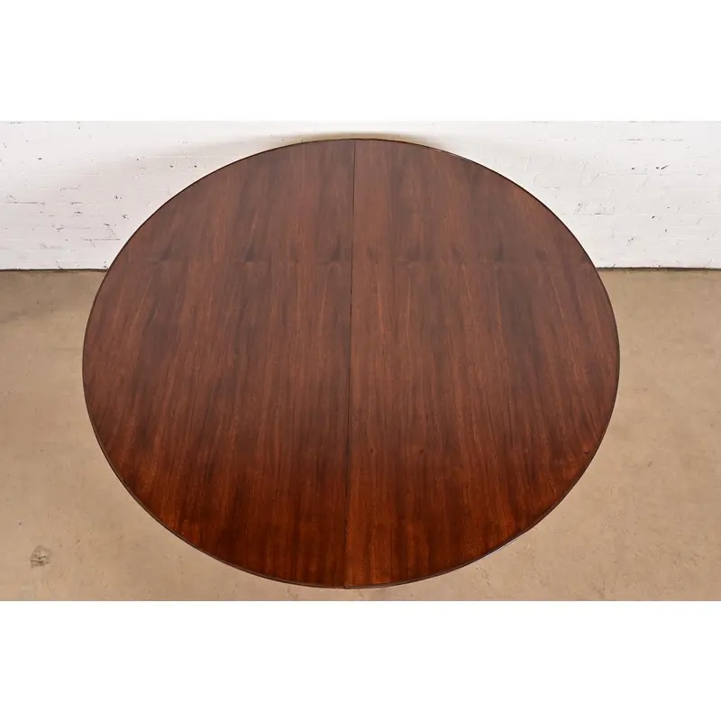 Edward Wormley for Dunbar Mid-Century Modern Walnut Extension Dining Table, Newly Refinished - Image 9