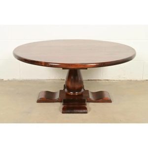 Ethan Allen Early American Solid Pine Pedestal Coffee Table, Circa 1970s
