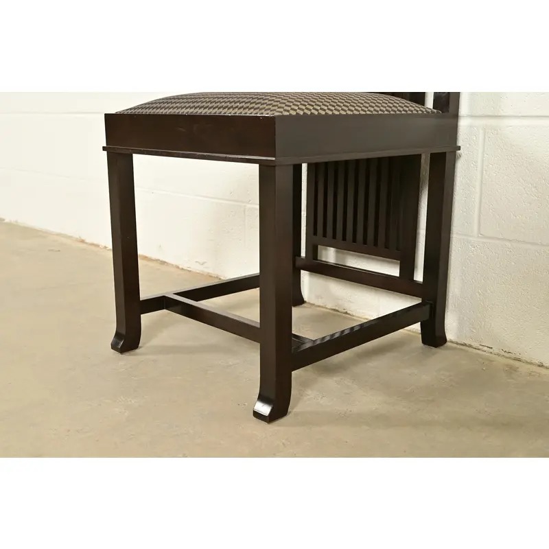 Frank Lloyd Wright for Cassina Arts & Crafts Dark Cherry Wood Dining Chairs, Set of Six - Image 9